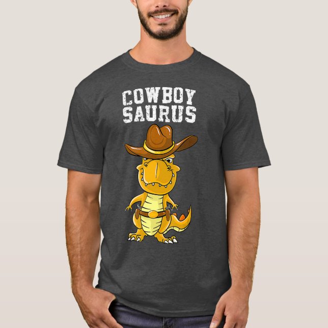 T-shirt Cool Cowboy Saurus Drôle Western Rodeo Dinosaur (Devant)