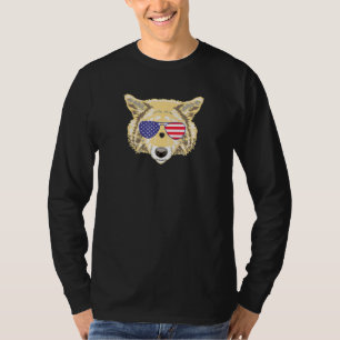 T-shirt Cool Coyote Porté Drapeau Usa Lunettes de soleil U