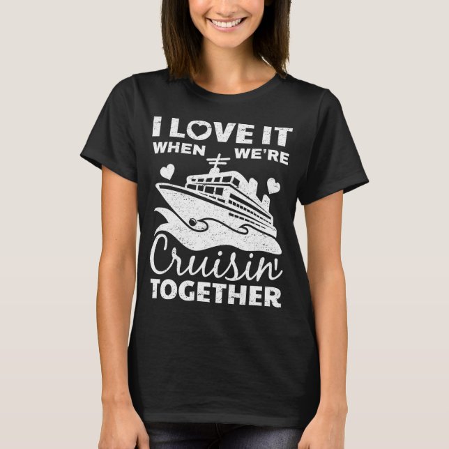 T-shirt Cool Cruise Art Hommes Femmes Croisière Bateau Cou (Devant)