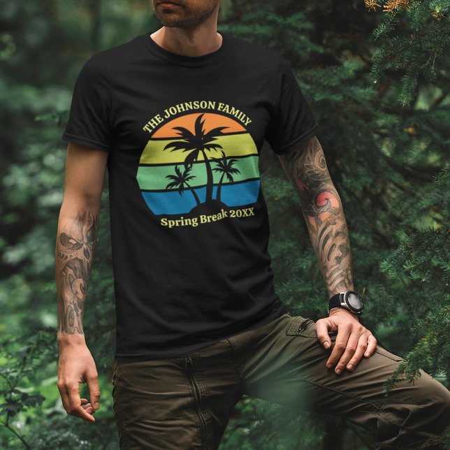 T-shirt Cool Custom Tropical Beach Trip Palm Trees Noir (Créateur téléchargé)
