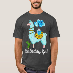T-shirt Cool Cute Alpaca Llama Cactus Girls Birthday