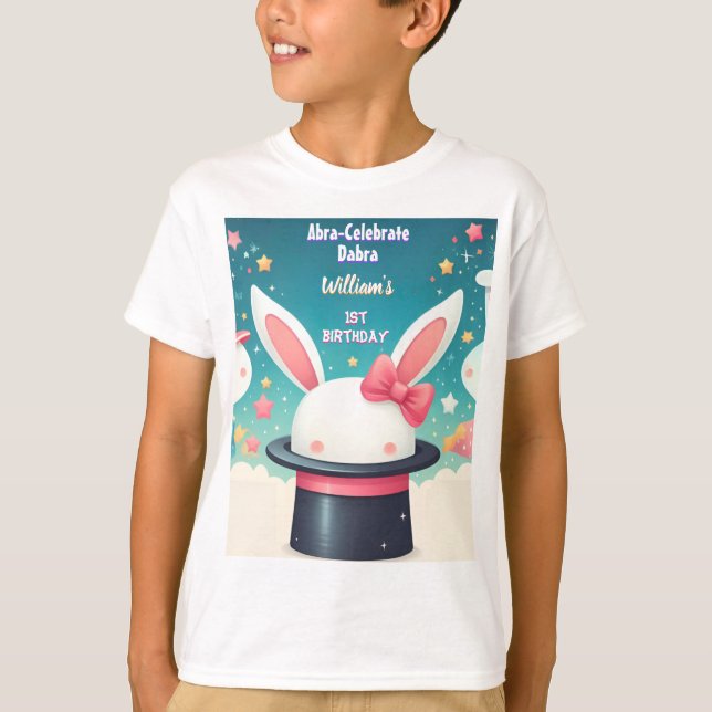 T-shirt Cool Cute Bunny Tv Party Magie Show 1er anniversai (Devant)