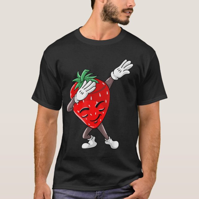 T-shirt Cool Dabbing Fraise Funny Love Dancer Sweet Fr (Devant)