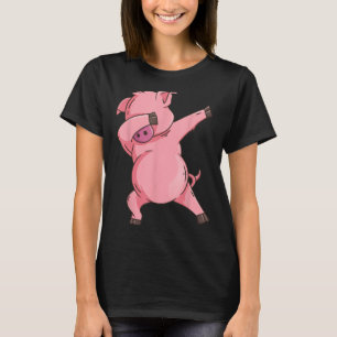 T-shirt Cool Dabbing Pig Funny Hip-hop Boar Dancing Hog Pe