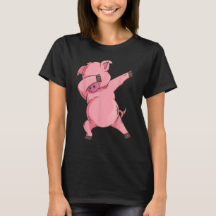 T-shirt Cool Dabbing Pig Funny Hip-hop Boar Dancing Hog Pe