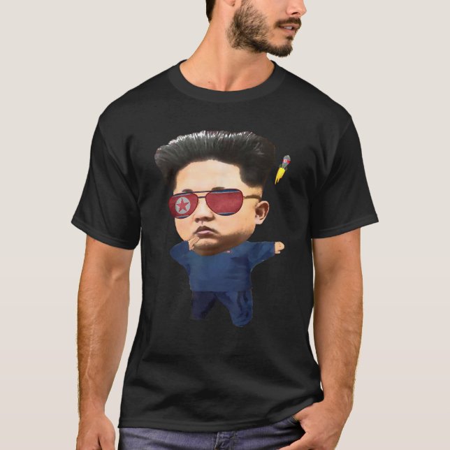 T-shirt Cool Dabbing Rocket Man Kim Jong Un (Devant)