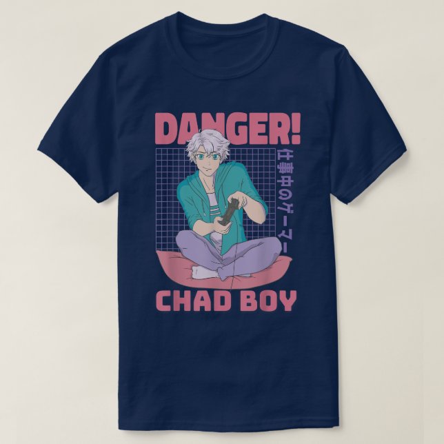 T-shirt Cool Danger Anime Boy, Légendaire Tchad Gamer Boy  (Design devant)