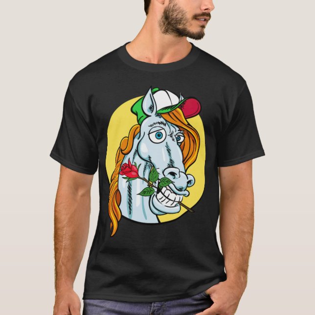 T-shirt Cool d'art du cheval (Devant)