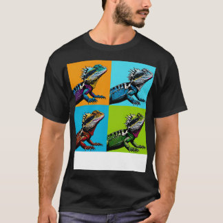 T-shirt Cool d'art du dragon d'eau australien Lizard