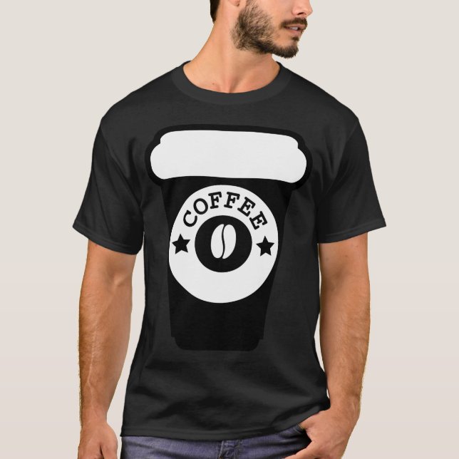 T-shirt cool de café noir labrador (Devant)