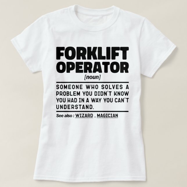 T-shirt Cool de devis du réparateur de chariots élévateurs (Design devant)
