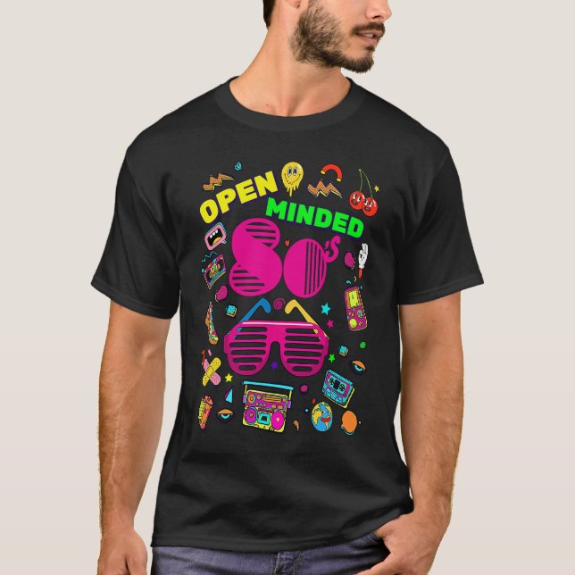 T-shirt Cool de génération des années 80 ouvert Retro vers (Devant)