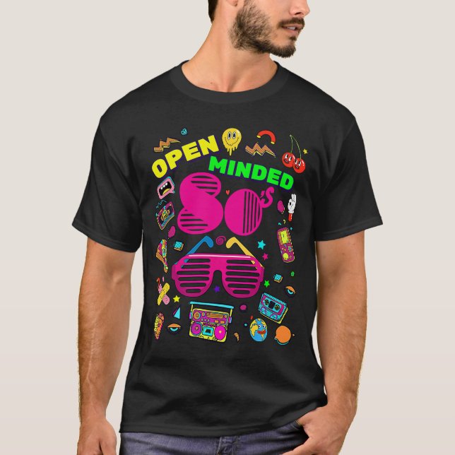 T-shirt Cool de génération des années 80 ouvert Retro vers (Devant)
