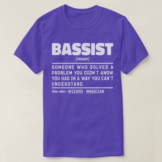 T-shirt Cool de guitare basse basse définition de Baid Nou (Design devant)