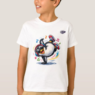 T-shirt cool de manchots de breakdancing pour enfa