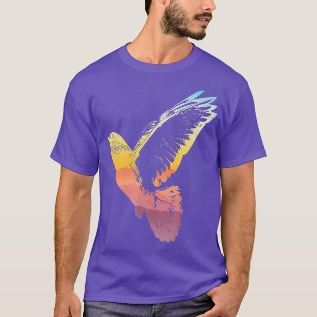 T-shirt Cool de silhouette vectorielle d'oiseau Pigeon (Devant)