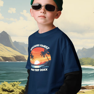 T-shirt Cool de voyage personnalisé Sunrise Palm Tree enfa