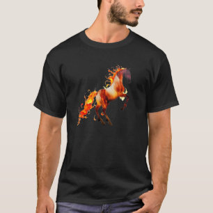 T-shirt Cool debout brûlant Cheval pour jolies filles de c