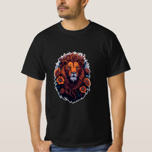 T-shirt cool décontracté avec "Ferocie Design Lion"