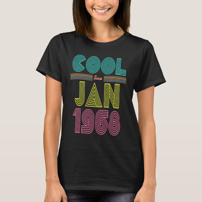 T-shirt Cool depuis Janvier 1968 55e fête d'anniversaire H (Devant)