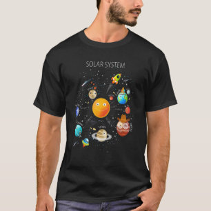 T-shirt Cool d'étude Système solaire Graphique Tee - shirt