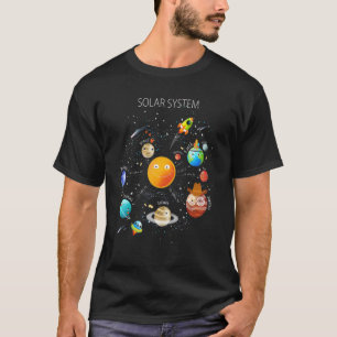 T-shirt Cool d'étude Système solaire Graphique Tee - shirt