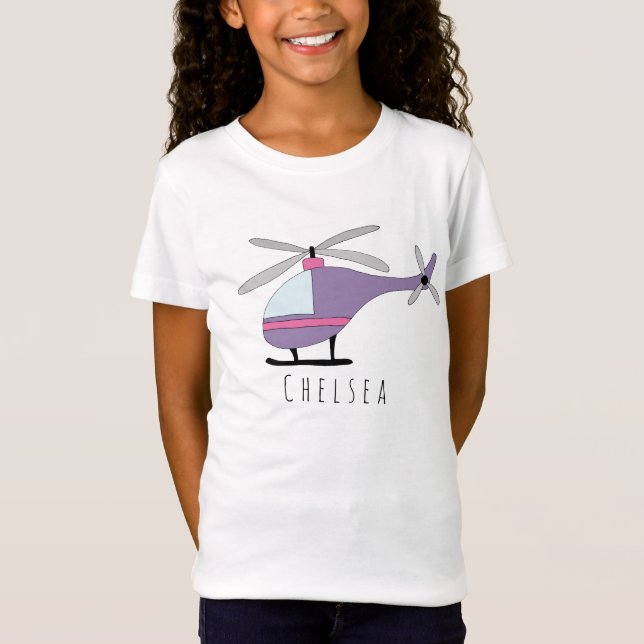 T-Shirt Cool d'hélicoptère pour filles personnalisées (Devant)