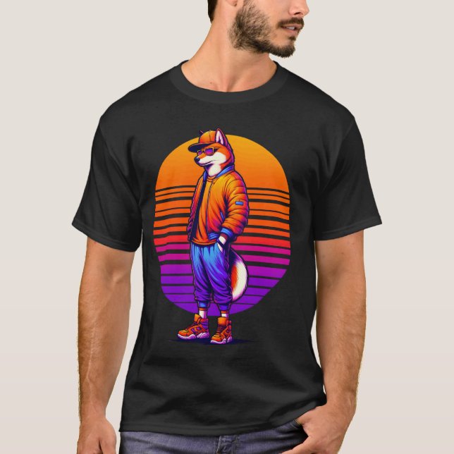 T-shirt Cool Dingo Style urbain moderne Sunset Art rétro (Devant)