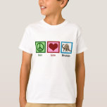 T-shirt Cool Dinosaur<br><div class="desc">Peace Love Dinosaures. J'adore les dinosaures et la paléontologie. Un joli tee pour enfants de dinosaures.</div>