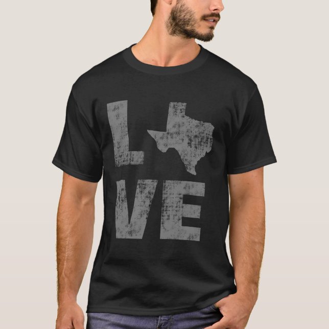 T-shirt Cool Distressed Love Texas (Devant)