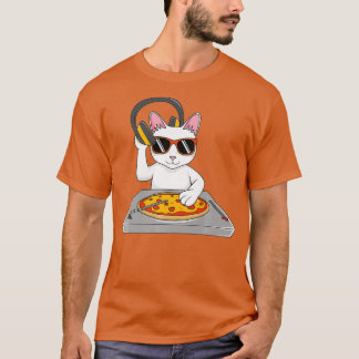 T-shirt Cool DJ Cat Pizza Cadeau Pour Hommes Femmes Garçon