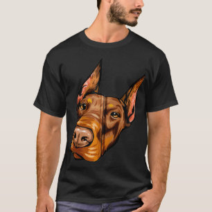 T-shirt Cool Doberman Dog Face Zip