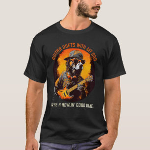 T-shirt Cool Dog Jam avec guitare pour riffs Rock'n Roll e