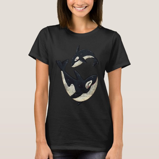 T-shirt Cool Dolphin Sea Animal Whale Orca Men Women Loves (Devant)