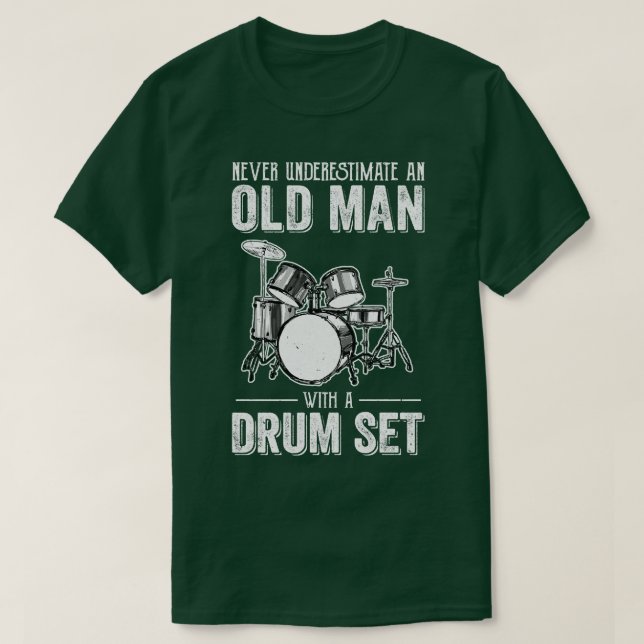 T-shirt Cool Drummer Art Hommes Papa Drum Set Lecteur Kit  (Design devant)