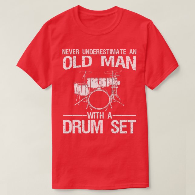 T-shirt Cool Drummer Art Hommes Papa Drum Set Lecteur Kit  (Design devant)