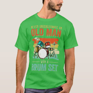 T-shirt Cool Drummer Papa Art Hommes Drum Set Lecteur Kit