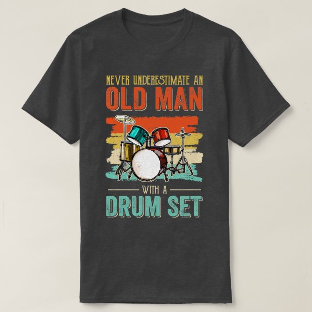 T-shirt Cool Drummer Papa Art Hommes Drum Set Lecteur Kit  (Design devant)
