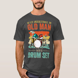 T-shirt Cool Drummer Papa Art Hommes Drum Set Lecteur Kit