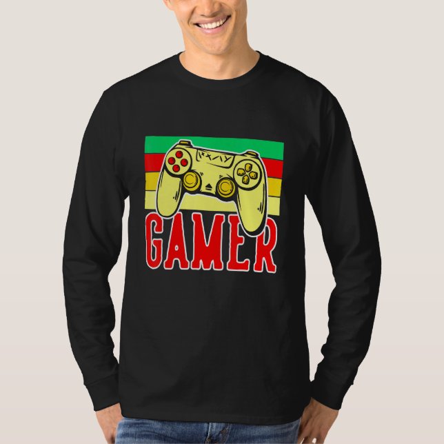 T-shirt Cool Du Contrôleur De Jeu 4 Joueurs Et Streamers (Devant)