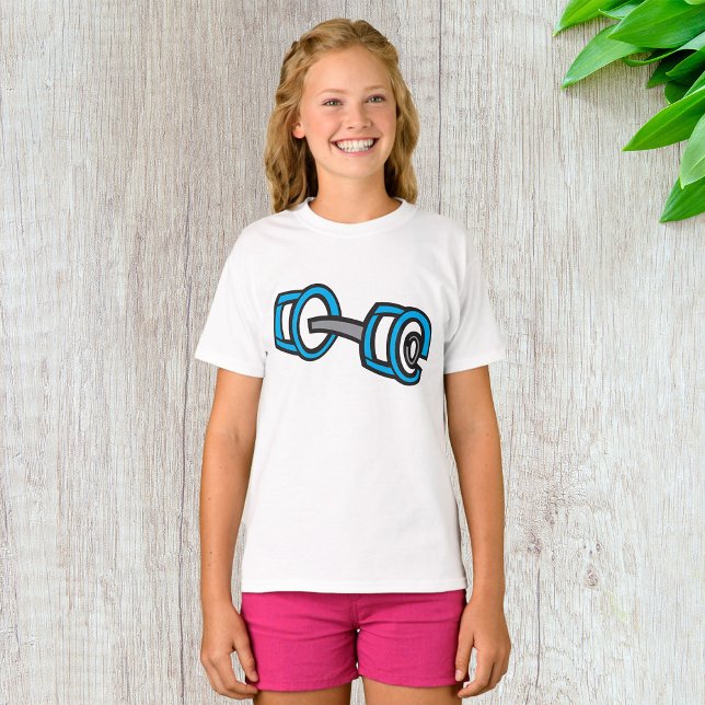 T-shirt Cool Dumbbell Fitness Blue and Grey Graphisme (Créateur téléchargé)
