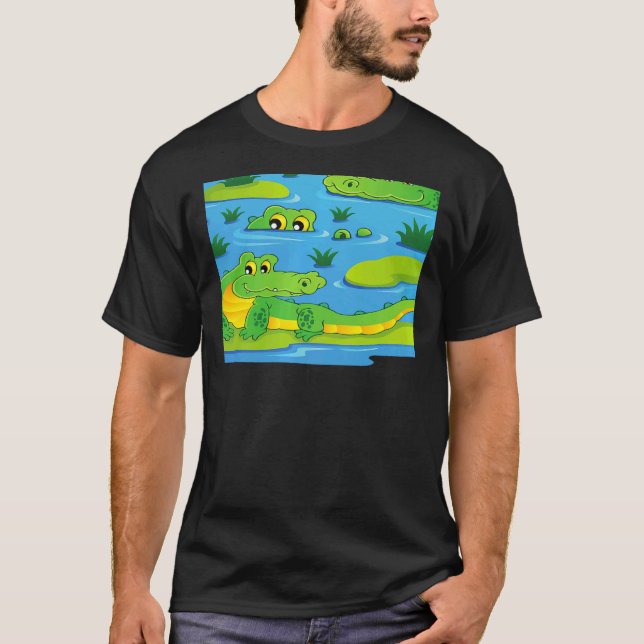 T-shirt Cool effrayant Alligators verts Crocodiles Animaux (Devant)