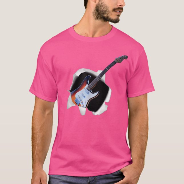 T-shirt Cool Electric Acoustique Guitare Chemise Guitarist (Devant)