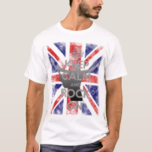 T-shirt Cool en détresse garder le calme et le rock sur le