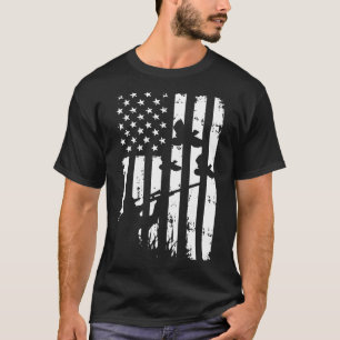 T-shirt Cool en détresse Vintage États-Unis Drapeau Chasse