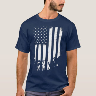 T-shirt Cool en détresse Vintage USA Drapeau Turquie Chass