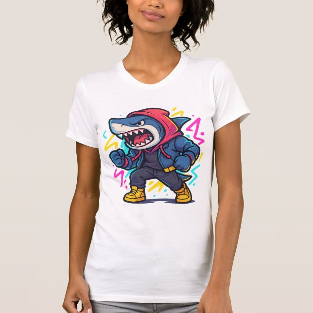 T-shirt cool en Streetwear Shark Cartoon (Devant)