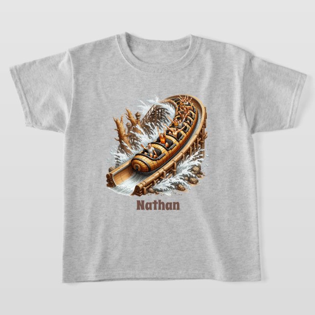 T-shirt Cool enfants log ride ajouter nom (Poser)
