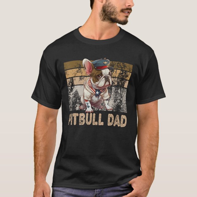 T-shirt Cool English Pitbull Dad Pitbull Owner Dog Father' (Devant)