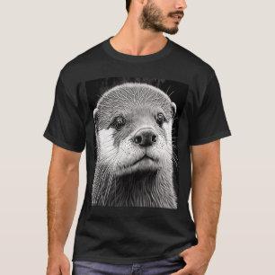 T-shirt Cool esthétique Otter Head Peint Mer Otter Face